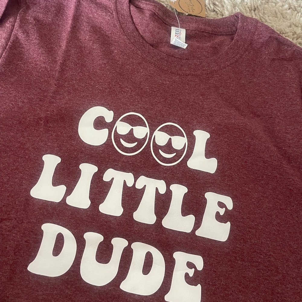 Cool Little Dude Kids Tee - Maroon